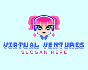 Gamer Girl Avatar logo design