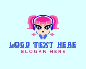 Gamer Girl Avatar Logo