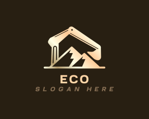 Heavy Equipment - Construction Backhoe Mountain logo design