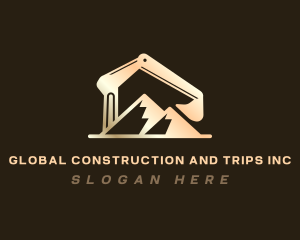 Construction Backhoe Mountain logo design