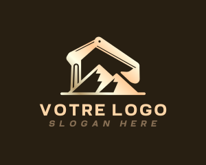 Construction Backhoe Mountain logo design