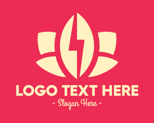 Lightning - Yellow Lightning Lotus logo design
