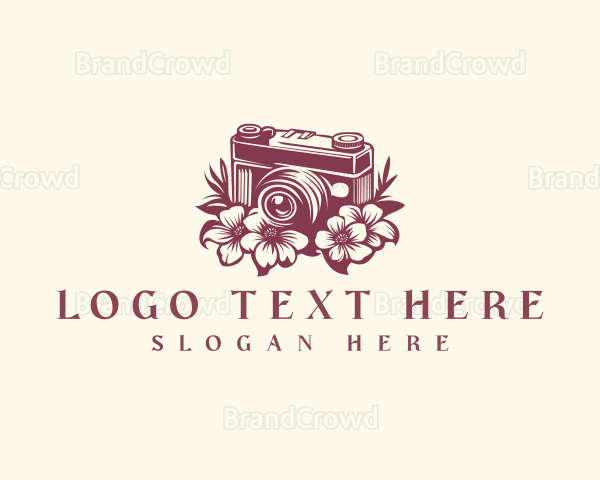 Camera Floral Photography Logo