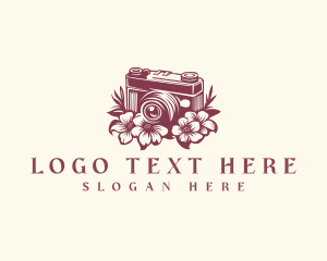 Video - Camera Floral Photography logo design