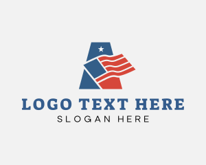 Letter A - Patriotic American Flag logo design