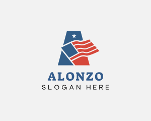 Patriotic American Flag logo design