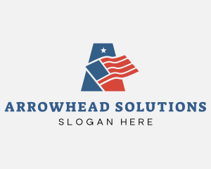 Patriotic American Flag logo design