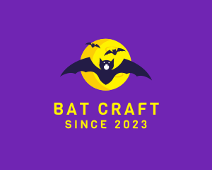 Spooky Halloween Bats logo design