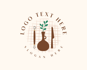 Pottery - Vase Pottery Tools logo design