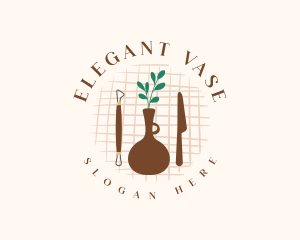 Vase - Vase Pottery Tools logo design