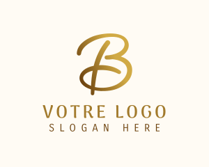 Golden - Luxury Cursive Letter B logo design