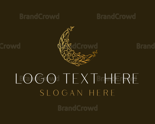 Floral Crescent Moon Logo