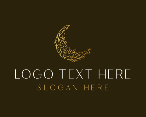 Luxury - Floral Crescent Moon logo design