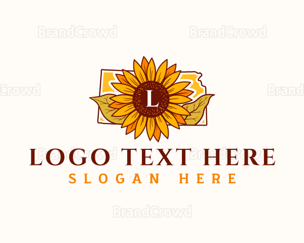 Kansas Floral Sunflower Logo