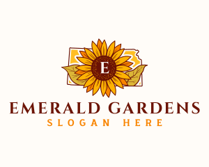 Kansas Floral Sunflower logo design