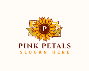 Kansas Floral Sunflower logo design