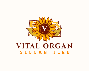 Kansas Floral Sunflower logo design