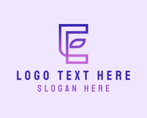 Monoline Gradient Letter E logo design