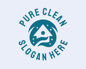 Teal House Cleaning logo design