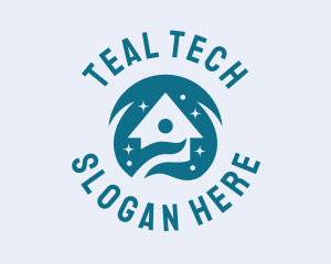 Teal House Cleaning logo design