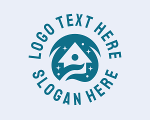 Clean - Teal House Cleaning logo design