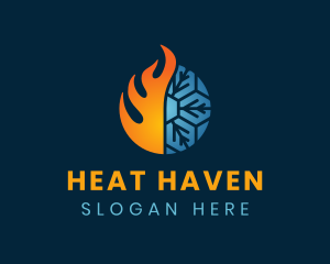 Gradient Heating Cooling logo design