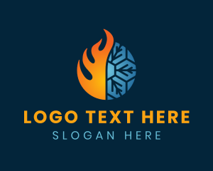 Heating Cooling - Gradient Heating Cooling logo design