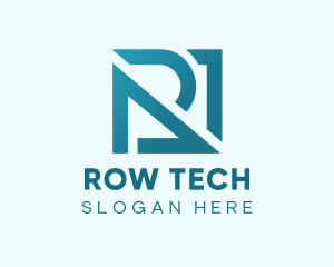 Tech Cyber Letter R logo design