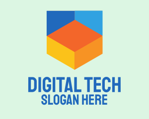 Digital - Colorful Digital Shield logo design