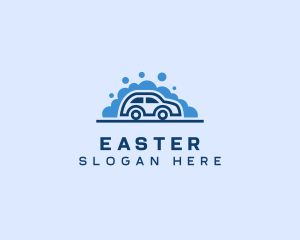 Car Wash Bubble Cleaning Logo