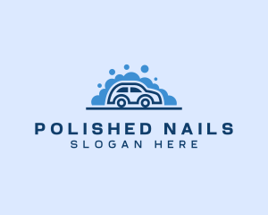 Car Wash Bubble Cleaning logo design