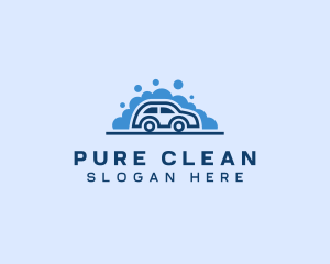 Car Wash Bubble Cleaning logo design