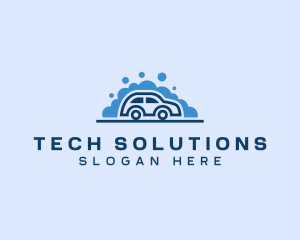 Car Wash Bubble Cleaning logo design