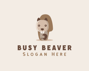 Beaver - Chipmunk Animal Acorn logo design