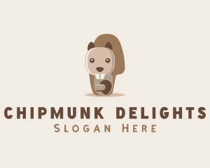 Chipmunk - Chipmunk Animal Acorn logo design