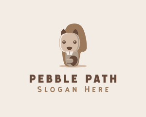 Pebble - Chipmunk Animal Acorn logo design