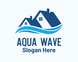 Residential House Waves logo design