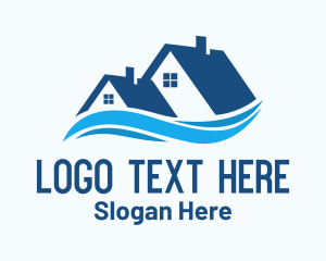 Roof - Residential House Waves logo design