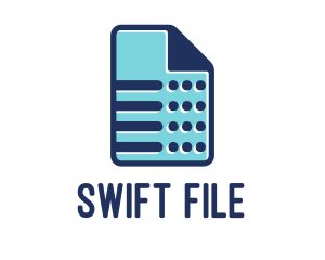 File - Blue File Document logo design