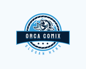 Ocean Fishing Restaurant Logo
