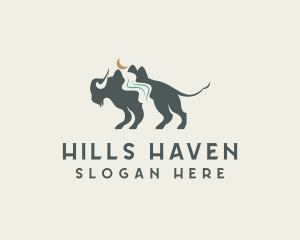 Hill River Bison logo design