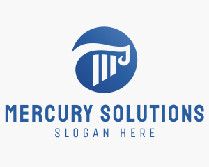 Mercury - Ancient Column Architecture logo design