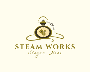 Steampunk - Mechanical Pocket Watch logo design