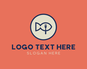 Silverware - Fish Seafood Fork Plate logo design