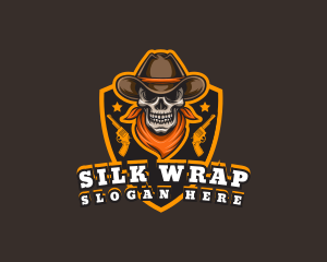 Cowboy Skull Shield logo design