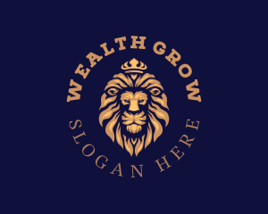 Luxury Lion Crown logo design