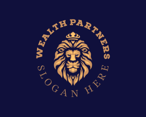 Luxury Lion Crown logo design