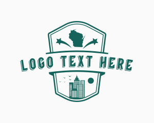 Geography - Wisconsin Country Map logo design