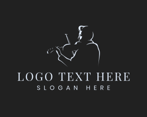 Performer - Violinist Musician Performer logo design