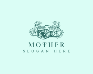 Lens - Floral Antique Camera logo design